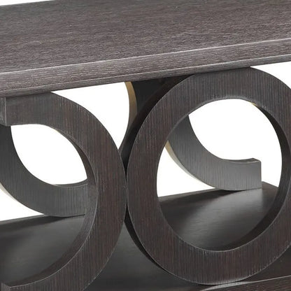 Tavolino a C in Stile Contemporaneo con Ripiano Aperto, Marrone Espresso