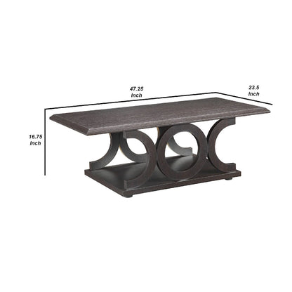 Tavolino a C in Stile Contemporaneo con Ripiano Aperto, Marrone Espresso