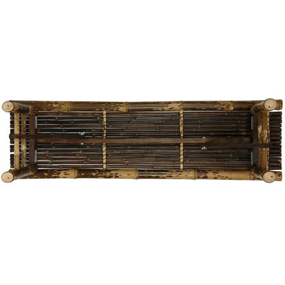 Handmade 4' Japanese-style Dark Bamboo Folding Bench - 47.00 W x 14.00 D x 15.75 H