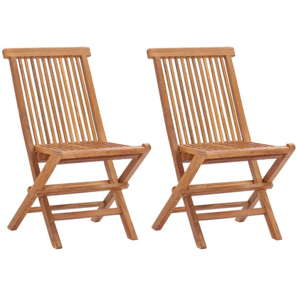 Chic Teak California Teak Wood Folding Outdoor Patio Side Chair (set of 2)
