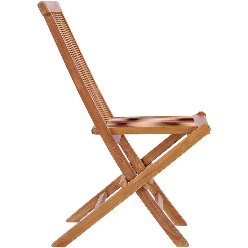 Chic Teak California Teak Wood Folding Outdoor Patio Side Chair (set of 2)