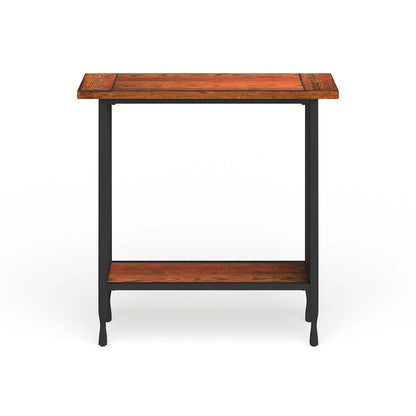 Leick Home Peter Matte Black Slatted Mission Oak Hall Stand