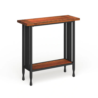 Leick Home Peter Matte Black Slatted Mission Oak Hall Stand
