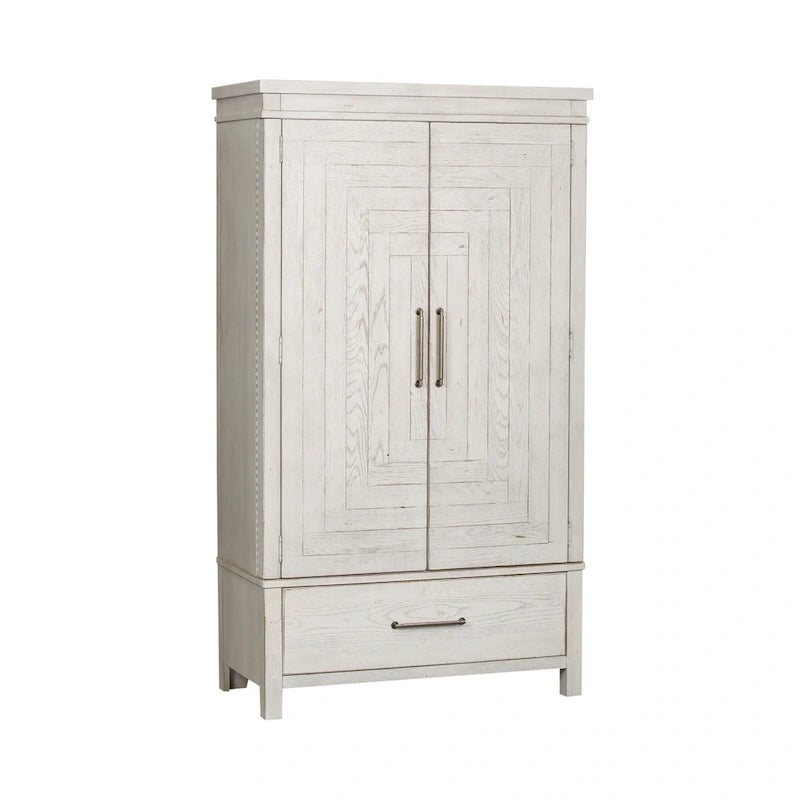 Armadio Modern Farmhouse Bianco Effetto Consumato da Mercatino delle Pulci