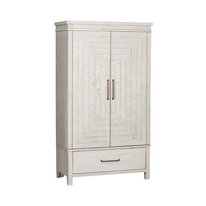 Armadio Modern Farmhouse Bianco Effetto Consumato da Mercatino delle Pulci