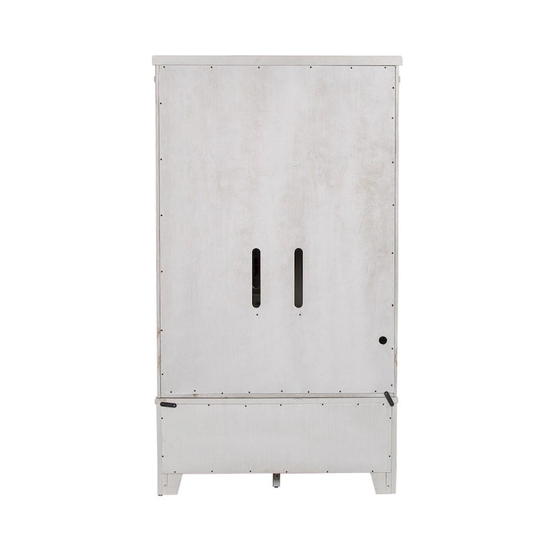 Armadio Modern Farmhouse Bianco Effetto Consumato da Mercatino delle Pulci