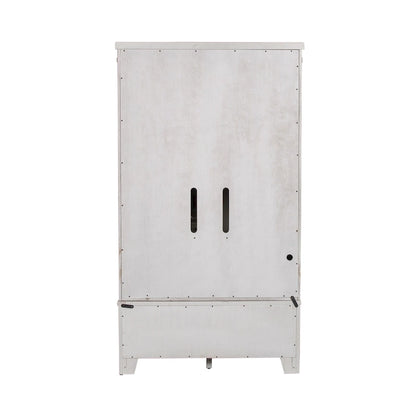 Armadio Modern Farmhouse Bianco Effetto Consumato da Mercatino delle Pulci