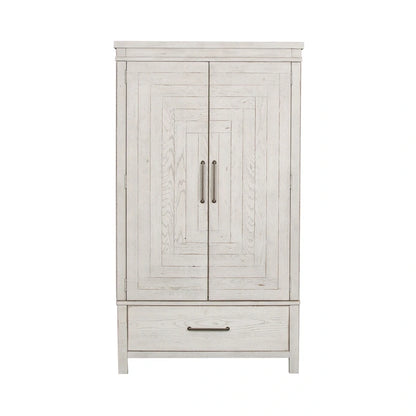 Armadio Modern Farmhouse Bianco Effetto Consumato da Mercatino delle Pulci