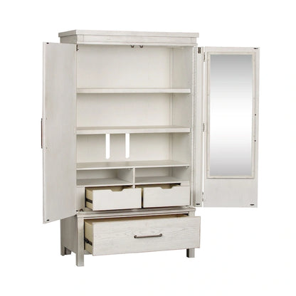 Armadio Modern Farmhouse Bianco Effetto Consumato da Mercatino delle Pulci