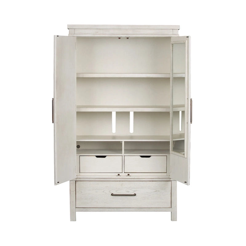 Armadio Modern Farmhouse Bianco Effetto Consumato da Mercatino delle Pulci