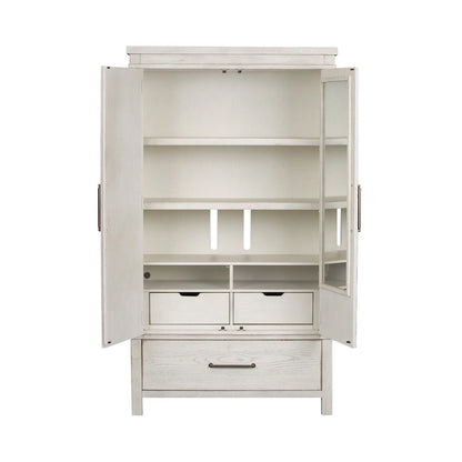 Armadio Modern Farmhouse Bianco Effetto Consumato da Mercatino delle Pulci