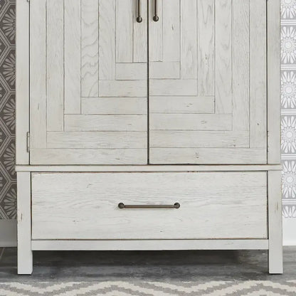Armadio Modern Farmhouse Bianco Effetto Consumato da Mercatino delle Pulci