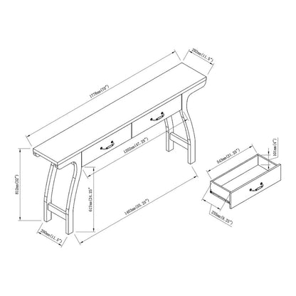 Jessica Contemporary White Oak 70-inch 2-Drawer Console Table by Furniture of America