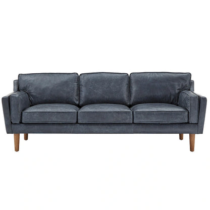 Darius Blue Oxford Leather Sofa by iNSPIRE Q Modern