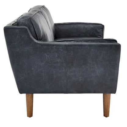 Darius Blue Oxford Leather Sofa by iNSPIRE Q Modern