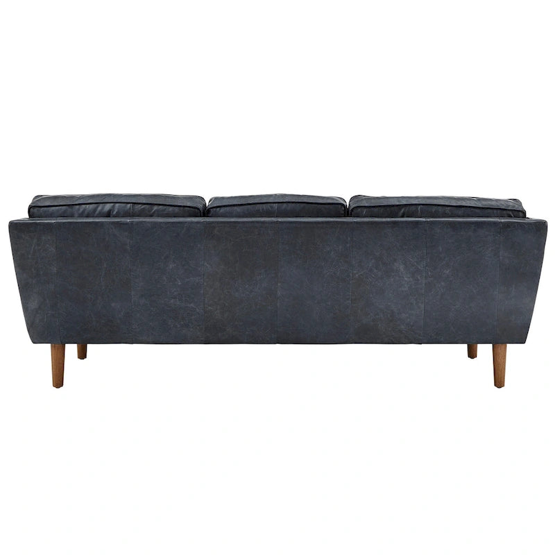 Darius Blue Oxford Leather Sofa by iNSPIRE Q Modern