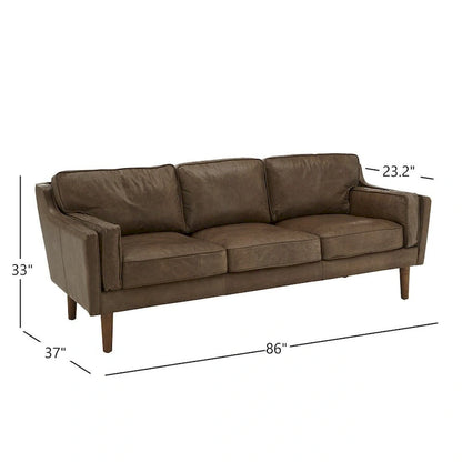 Darius Blue Oxford Leather Sofa by iNSPIRE Q Modern