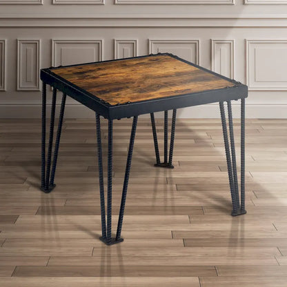 Fizi Industrial Black 24-inch Metal Square Side Table by Furniture of America