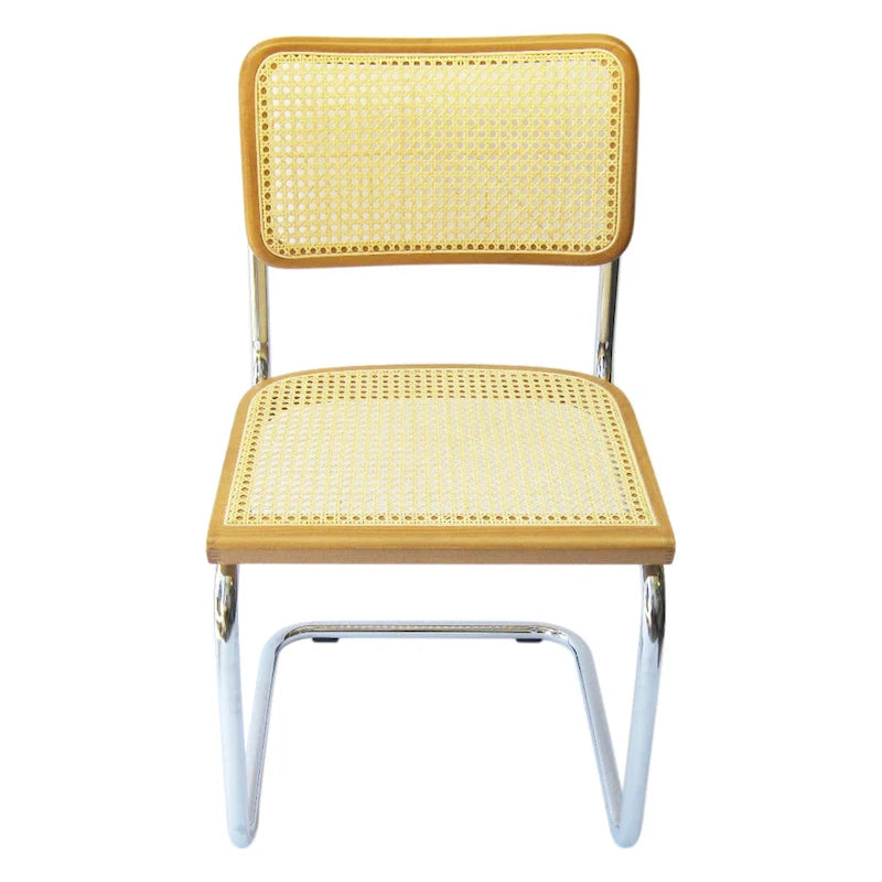 Breuer Chair Company Cesca Cane Dining Chair in Chrome and Honey Oak