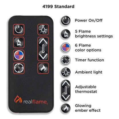 Frederick 72  Electric TV Stand Fireplace in Chestnut Oak by Real Flame - 72L x 15.5W x 30.1H