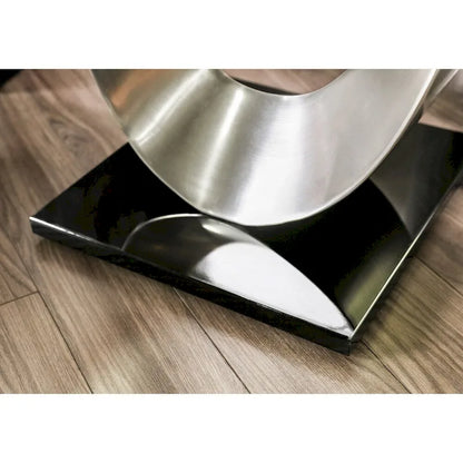 Heer Contemporary Silver 48-inch Glass Top U-shaped 2-Piece Coffee Table and End Table Set by Furniture of America