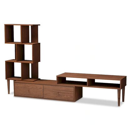 Carson Carrington Sakskobing Mid-century Medium Brown Wood TV Stand
