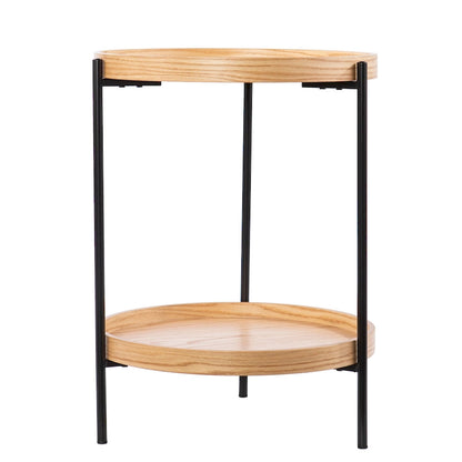 SEI Furniture Vaquero Round Modern Style w/ Shelf Wood Side Table