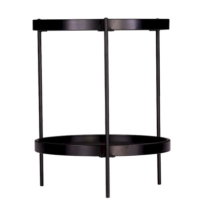 SEI Furniture Vaquero Round Modern Style w/ Shelf Wood Side Table