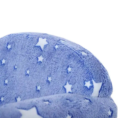 Divanetto per bambini Qaba, divanetto per bambini con stelle fluorescenti e struttura in legno, divanetto imbottito per bambini da 18 a 36 mesi