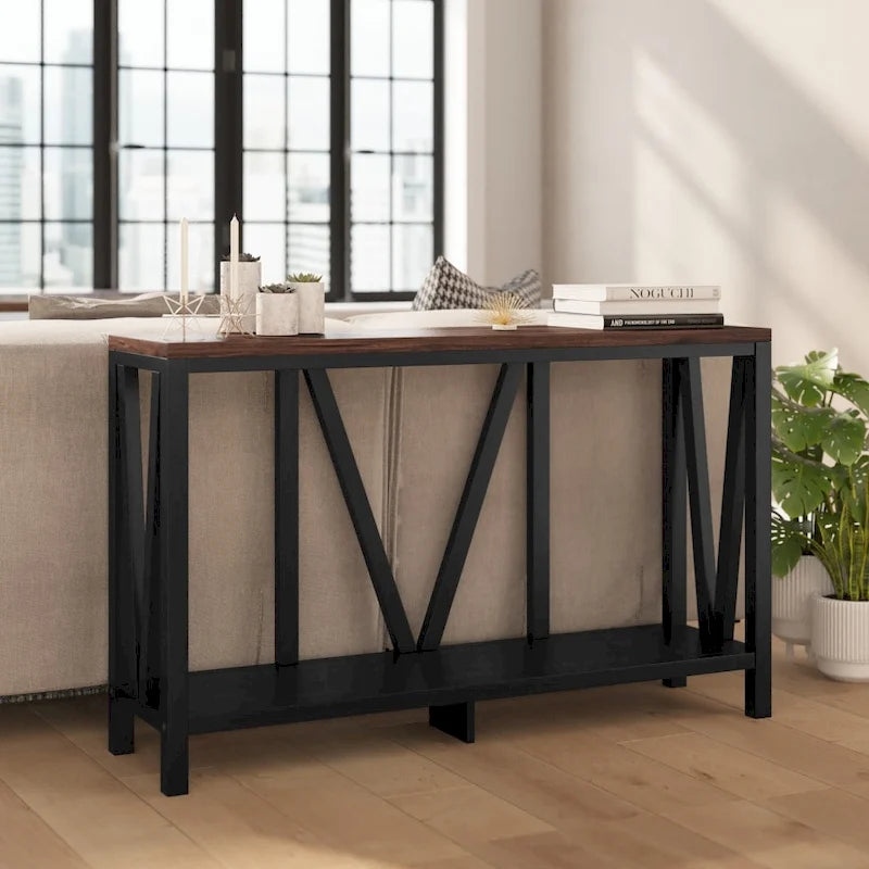 Farmhouse Style Rustic Entryway Console Table