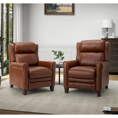 Felisa 32.48  Wide Genuine Leather Manual Recline Set of 2