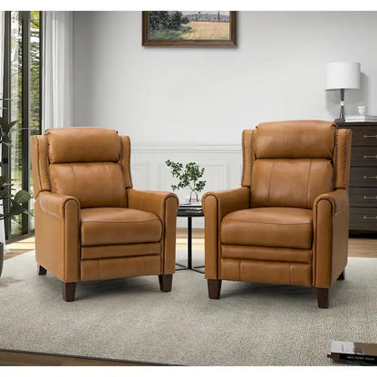 Felisa 32.48  Wide Genuine Leather Manual Recline Set of 2