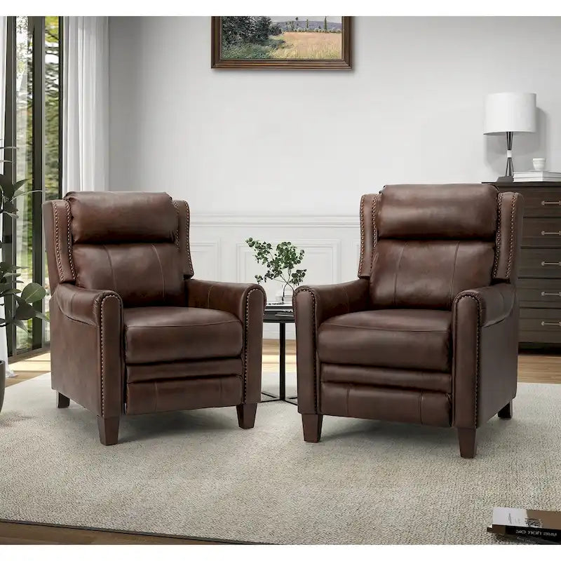 Felisa 32.48  Wide Genuine Leather Manual Recline Set of 2