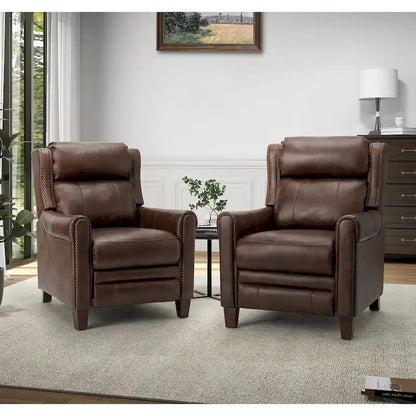 Felisa 32.48  Wide Genuine Leather Manual Recline Set of 2