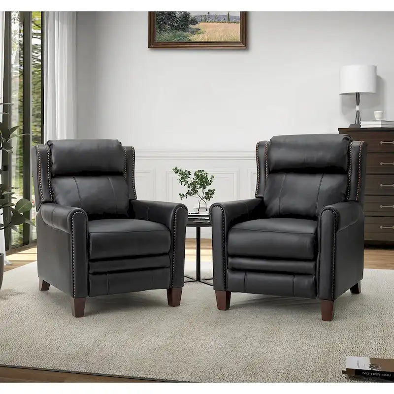 Felisa 32.48  Wide Genuine Leather Manual Recline Set of 2
