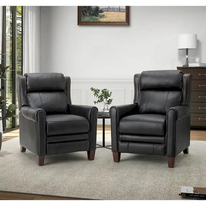 Felisa 32.48  Wide Genuine Leather Manual Recline Set of 2