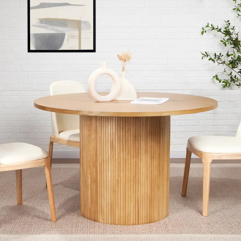 Round Fluted Pedestal Dining Table