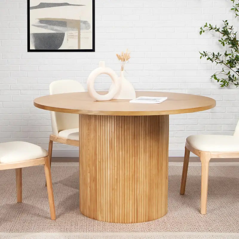 Round Fluted Pedestal Dining Table