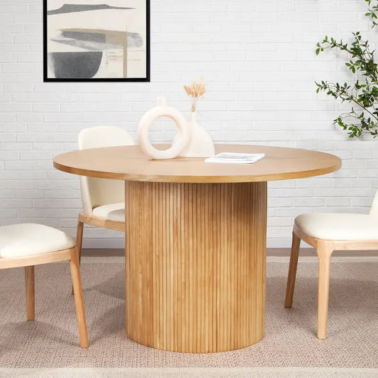 Round Fluted Pedestal Dining Table