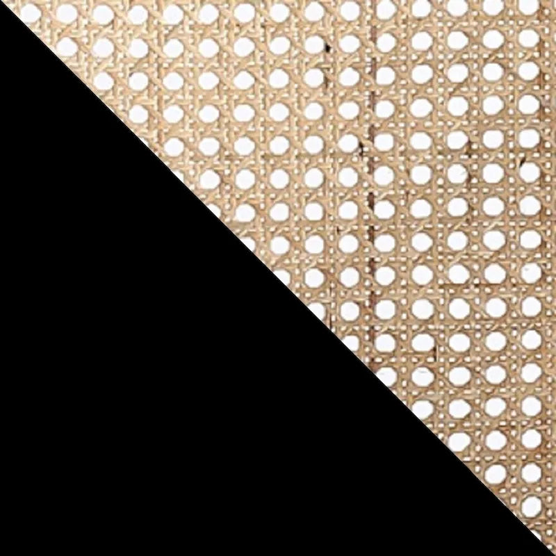 Manhattan Comfort Versailles End Table in Black and Natural Cane