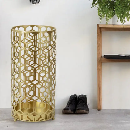 Adeco Multipurpose End Table Metal Shelf Holder Organizer Entrance Umbrella Stand - 9. 25  x 9. 25  x 18. 78