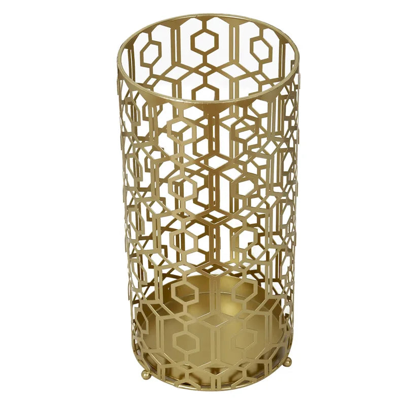 Adeco Multipurpose End Table Metal Shelf Holder Organizer Entrance Umbrella Stand - 9. 25  x 9. 25  x 18. 78