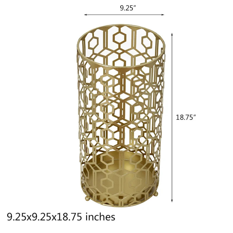 Adeco Multipurpose End Table Metal Shelf Holder Organizer Entrance Umbrella Stand - 9. 25  x 9. 25  x 18. 78