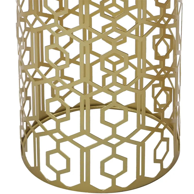 Adeco Multipurpose End Table Metal Shelf Holder Organizer Entrance Umbrella Stand - 9. 25  x 9. 25  x 18. 78