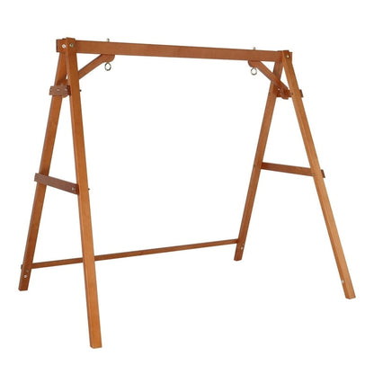 2-Person Carbonized Solid Wood Porch Swing Stand (without hanging swing)