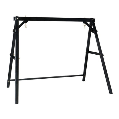 2-Person Carbonized Solid Wood Porch Swing Stand (without hanging swing)