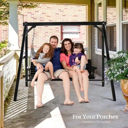 2-Person Carbonized Solid Wood Porch Swing Stand (without hanging swing)