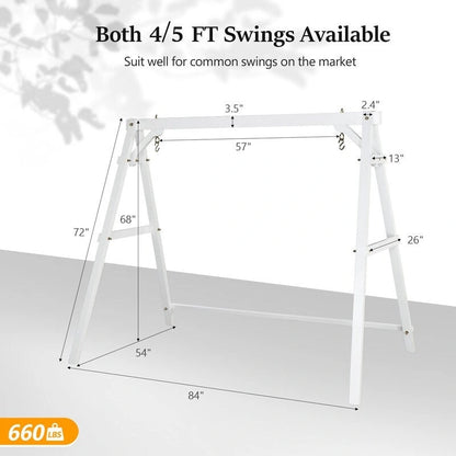 2-Person Carbonized Solid Wood Porch Swing Stand (without hanging swing)