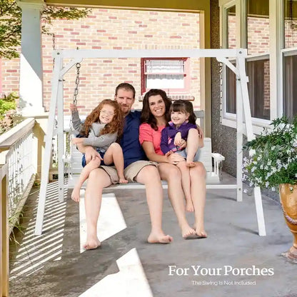 2-Person Carbonized Solid Wood Porch Swing Stand (without hanging swing)