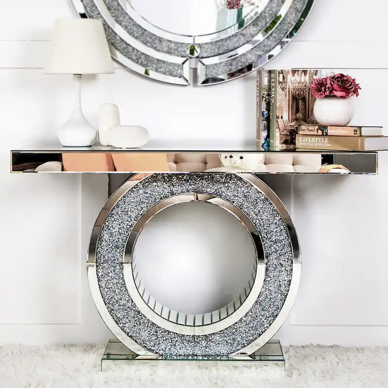 Glam Entry Console Table Mirror Accent Table